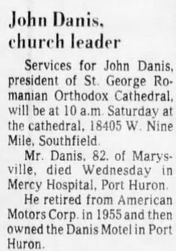 Danis Motel - Mar 1978 Former Owner Passes Away